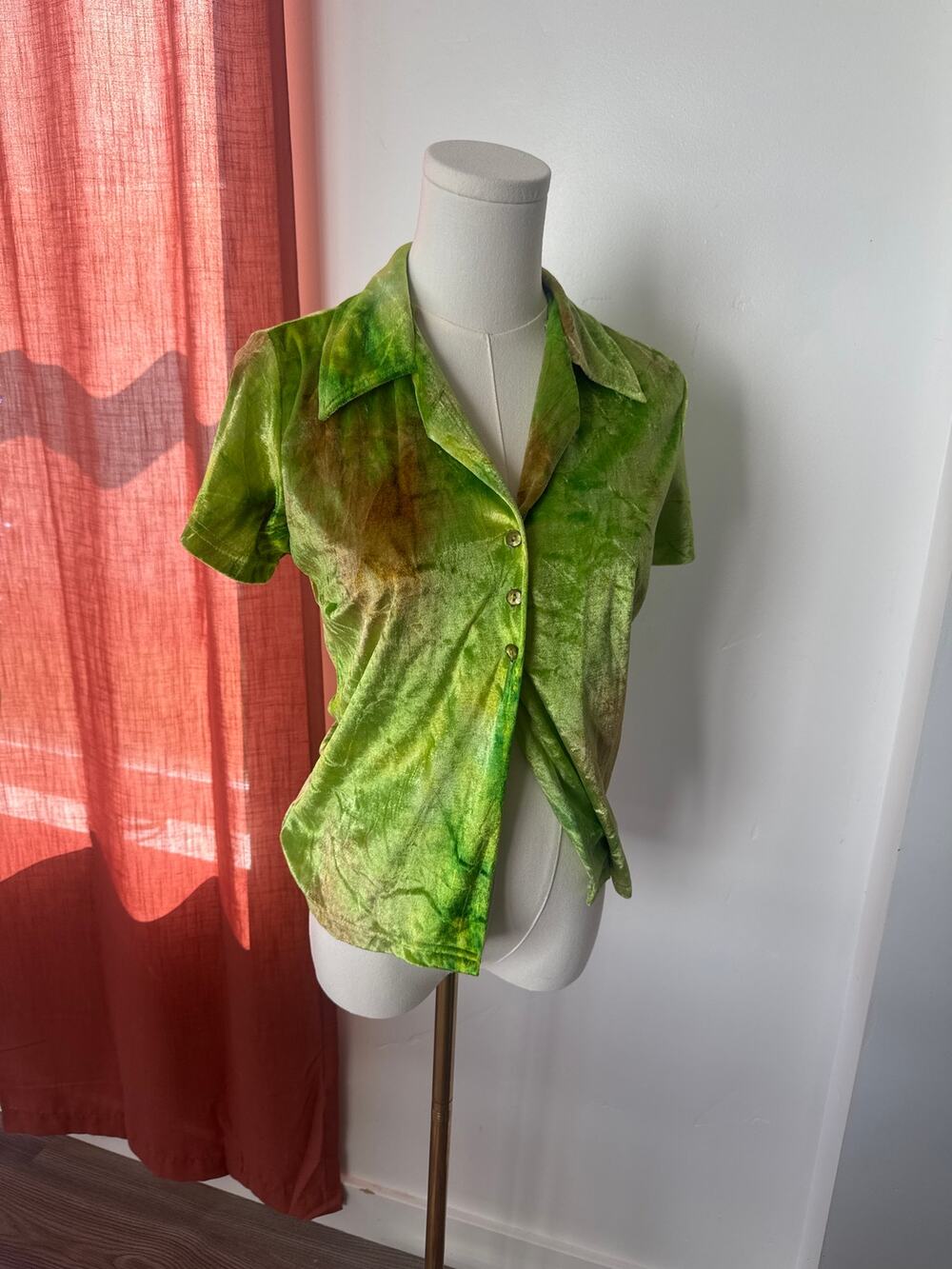 Vintage Next Era Lime Green Velvet Top Gobblincore Cottagecore Fairycore